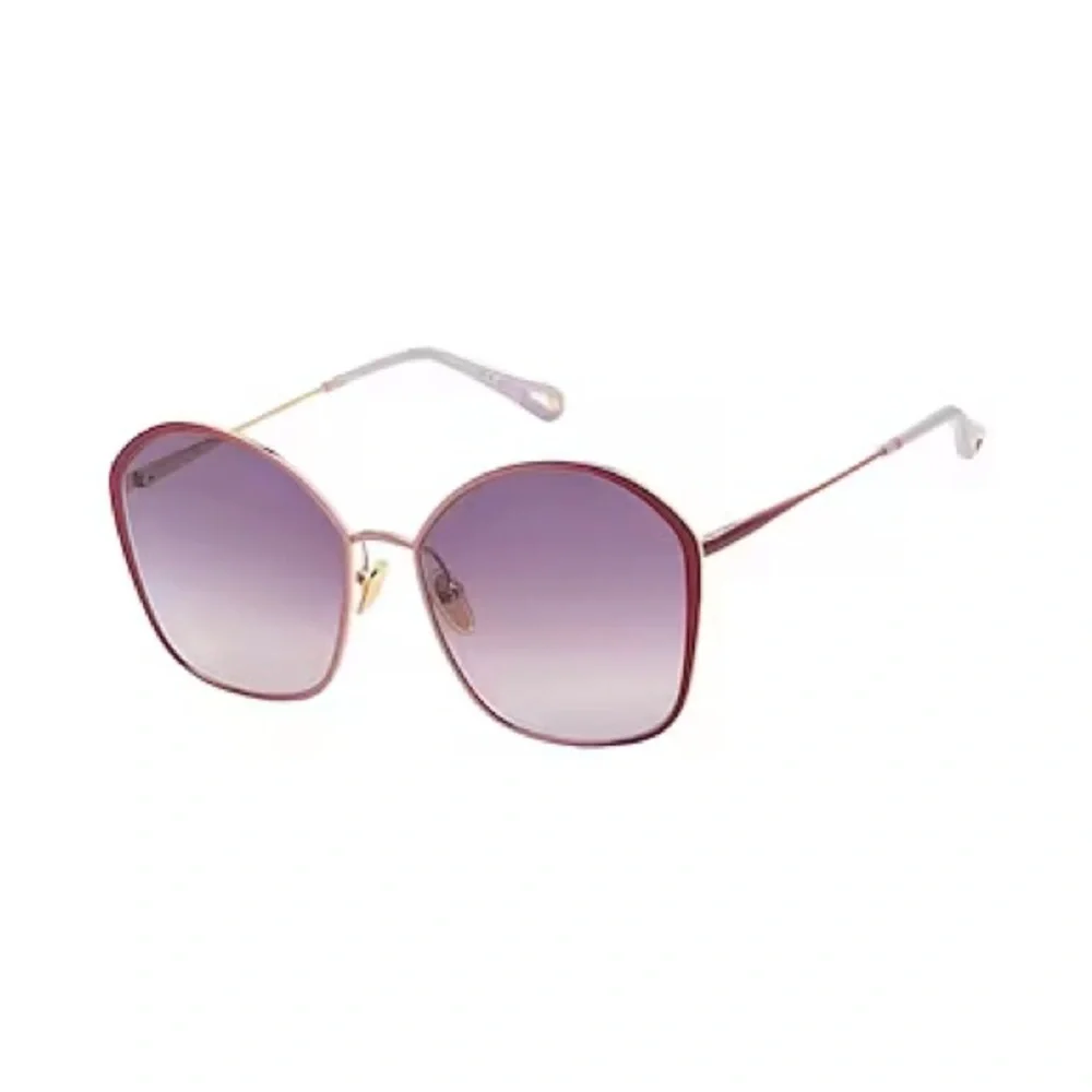 CHLOE GOLD BURGUNDY VIOLET GRADIENT SUNGLASSES CH0015S - Picture 6 of 6